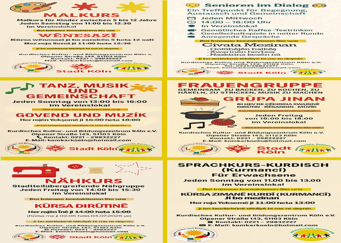 NEU ANGEBOTE UND KURSE UNSERES VEREİNS